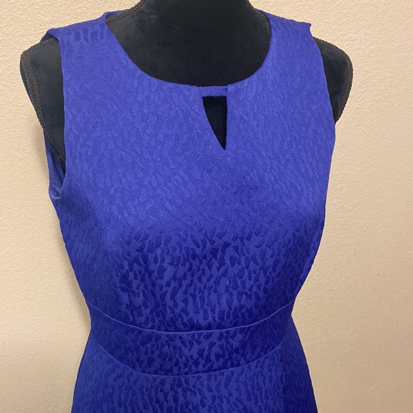 Tahari Blue Flare Dress - Picture 2 of 8
